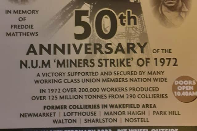 The banner will go on display on the pit wheel in Outwood, before being donated to the National Coal Mining Museum.