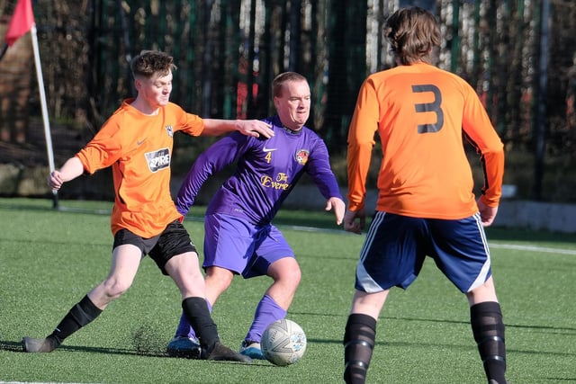 Goal Sports player-boss Mark Plumpton in action against Valley