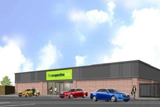 An artist's impression of how the store would have looked, had the Co-op built it.