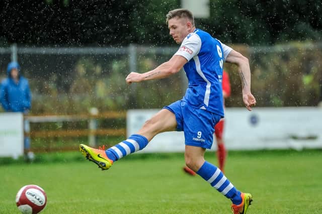 Joe Lumsden went close to breaking the deadlock for Pontefract Collieries against Brighouse Town.