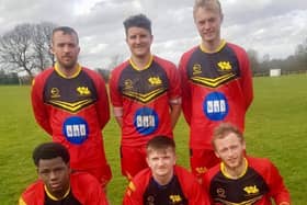 Six golden goal scorers as Wakefield Athletic secured a final berth in the Premiership Two League Cup in their extra-time 6-4 win over Chequerfield FC. Back row: Danny Young, Joe Dack, James Johnson. Front: Edrisa Konateh, Adam Eddison, Kane Whitaker.