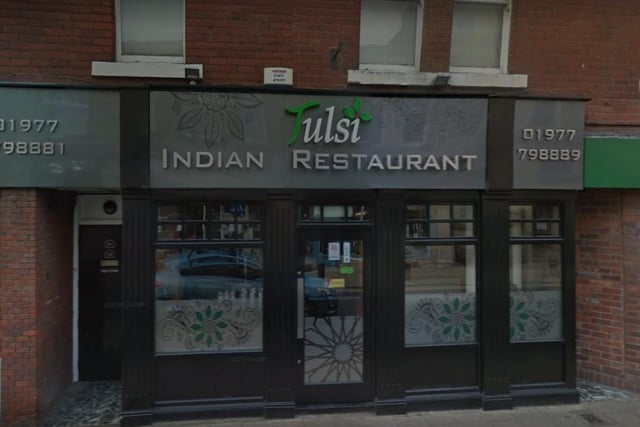Tulsi Indian Restaurant at 19 Ropergate, Pontefract, was rated FIVE on March 9.