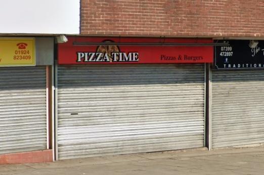 Pizza Time at 13-14 Lancefield House Potovens Lane, Outwood, Wakefield, was rated FIVE on March 15.