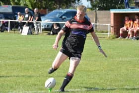 Charlie Barker kicked a winning goal for Normanton Knights against Hunslet Warriors. Picture: Rob Hare