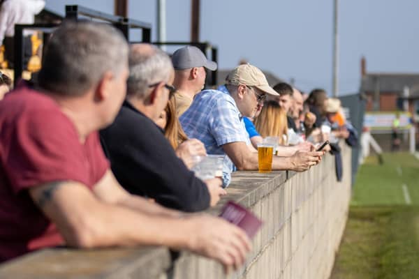 Supporters prepare to watch Emley's game against Silsden. Picture: Picture: Mark Parsons