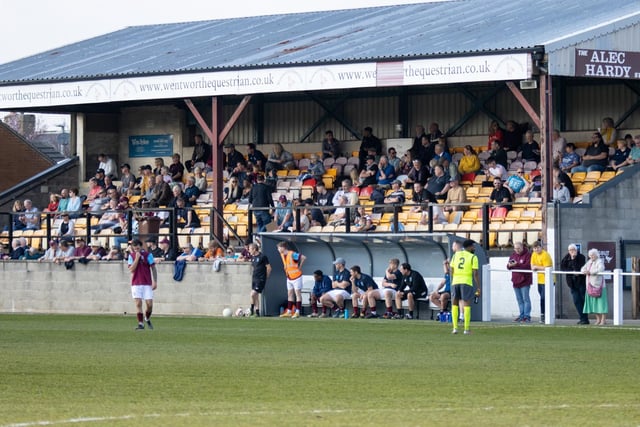 Fans in the stand at the Fantastic Media Welfare Ground watch the action. Picture: Mark Parsons