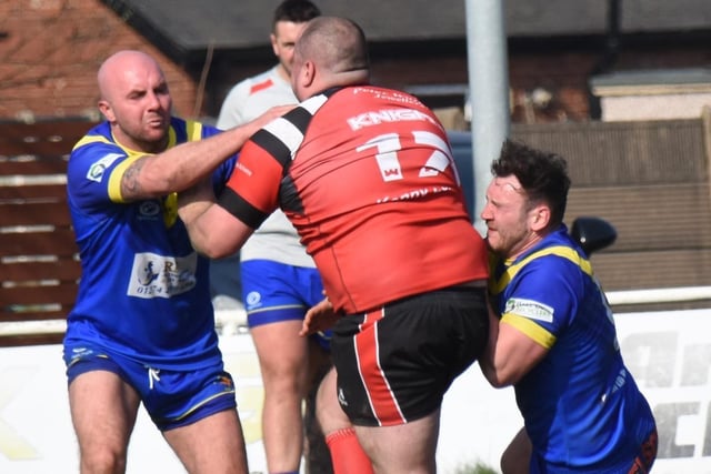 A Normanton Knights prop attacks the line. Picture: Rob Hare