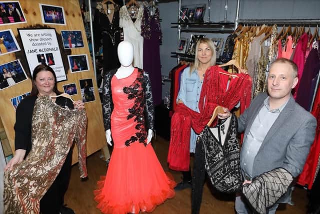 Jane McDonald has donated 61 of her very own show dresses to Wakefield Hospice, who is now auctioning them off through its eBay shopping channel.