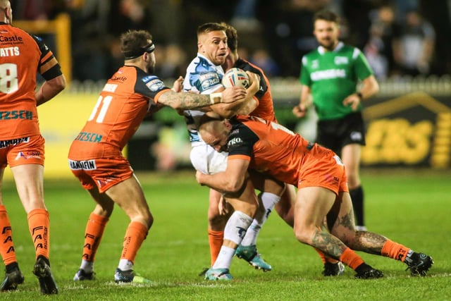 Castleford Tigers tackled fiercely in their win over Toulouse. Picture: Simon Hall