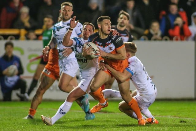 Castleford Tigers full-back Niall Evalds on the attack. Picture: Simon Hall