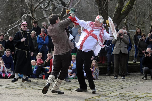 The Pace Egg Plays are medieval mystery plays which are long-standing Easter traditions in rural English culture.
This was once an Easter tradition all over England, but it is now only practiced in a few select areas, particularly Lancashire and West Yorkshire. In Heptonstall it involves a traditional mumming play, which is a folk play performed by a troupe of amateur actors, usually known as mummers organisers. It is usually performed in Weavers Square.