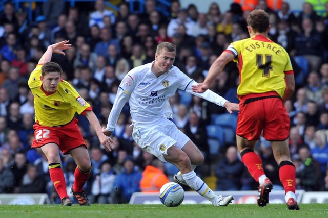 Paul Connolly in action for Leeds United against Watford before getting sent-off in a game that saw the Whites drop behind in their bid to reach the Championship play-offs. After this defeat thoughts of fans and manager Neil Warnock were turning to the following season. "Major surgery is needed," said Warnock. "This is as big a job and challenge as I have ever had."
