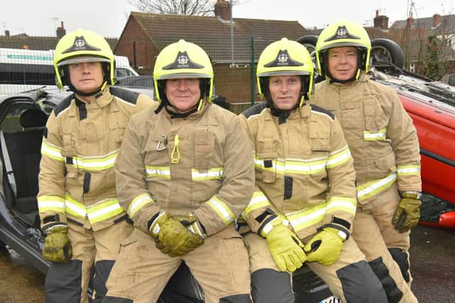 From left Castleford firefighters Stuart Minnikin, Gavin Hampson, Neil Barlow and Andy Hepworth