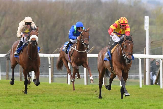 Savvy Victory, ridden by Tom Marquand, strode away in eyecatching style at Pontefract and looks one to follow in 2022. Picture: Alan Wright