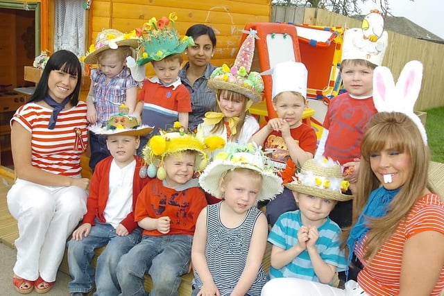 Easter hats at Kirkhamgate Pre School in 2009.