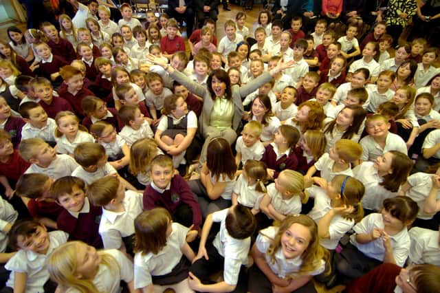 Jane McDonald officially opened the new refurbished school buildings at Orchard Head Junior and Infant School, Pontefract, 2009.