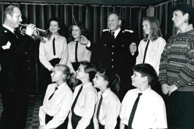 Outwood Grange School, pre Christmas concert with school choir and the West Yorkshire Police Band, 1991.