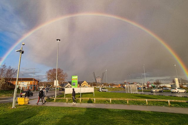 Rainbow over the ASDA at Glasshoughton, by Lee Crowther