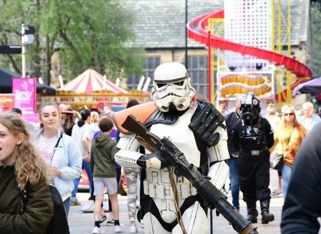 Stormtroopers guarded the centre.