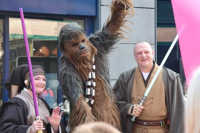 Even Chewie stopped by with his Star Wars pals.