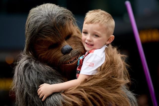 A hug from everyone's favourite Wookiee, Chewbacca.