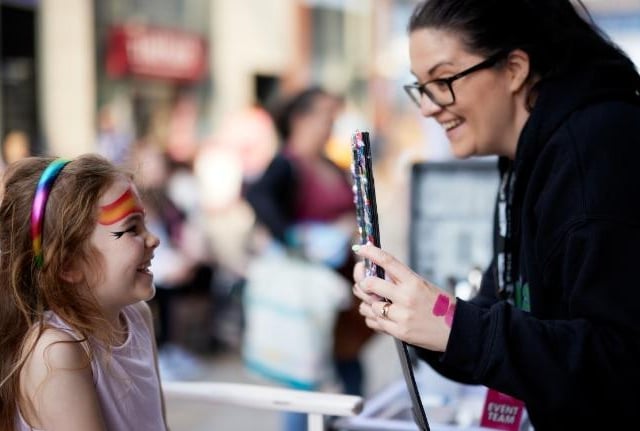 Children loved having their faces painted.