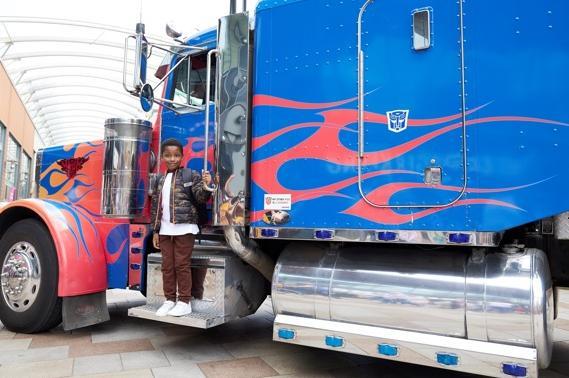 The Optimus Prime truck stopped by.