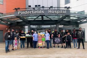 Members of the Black Shire Villains donated Easter eggs and toys to the children’s ward of Pinderfields Hospital.
