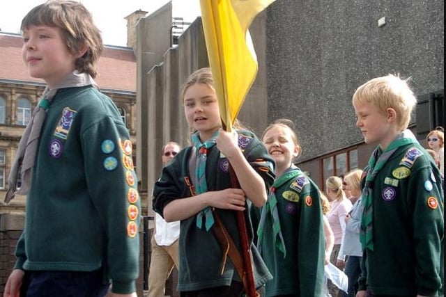 Wakefield district Scouts parade.