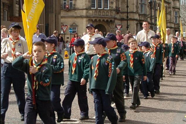 Wakefield district Scouts parade.