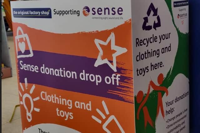 From today, customers at the shop on High Street will be able to donate clothes and toys in-store, which will then be passed on to Sense to sell in their charity shops.