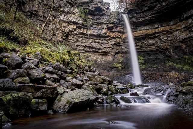 Hardraw Force, near Hawes, is England’s largest single-drop waterfall.