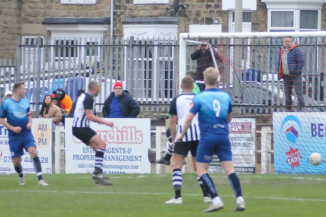 Jimmy Morris heads home at the far post after meeting Mason Rubie's pinpoint cross.