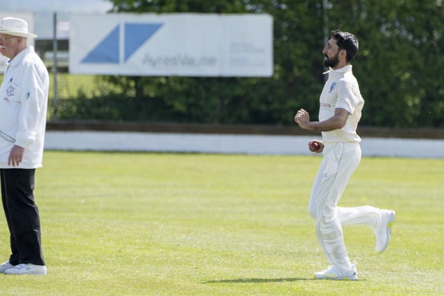 Muhammad Tariq runs in to deliver for East Ardsley.
