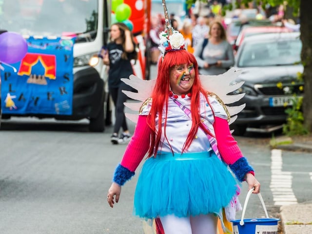 Volunteers in fancy dress collected money for charity along the route