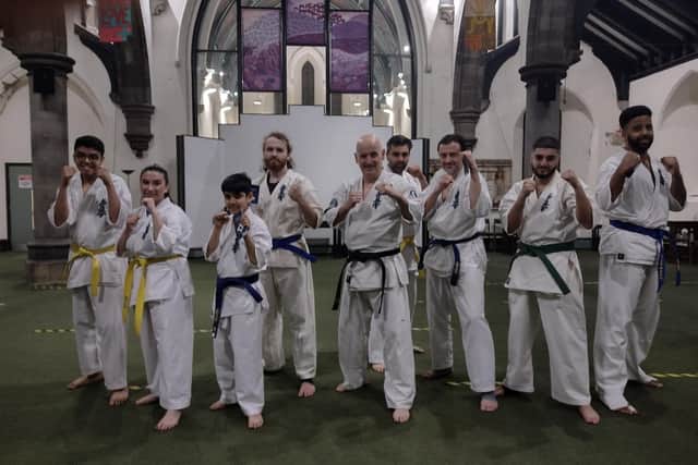 Members of the Wakefield-based West Yorkshire Karate Kyokushin train at St Andrew's Parish Church.