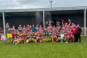 Fryston AFC celebrate winning the Wakefield Sunday League's Premiership One championship.