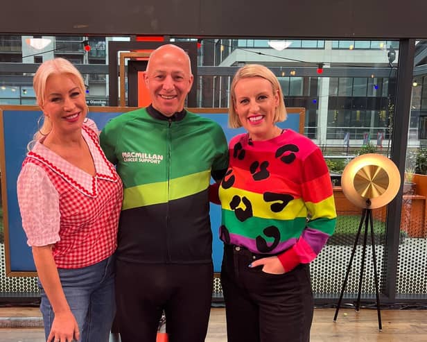Glyn Jepson, who is cycling 900 miles for charity appeared  on Steph’s Packed Lunch recently