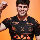 Jake Mamo in Castleford Tigers' special Magic Weekend kit in which they will be paying tribute to Rob Burrow.