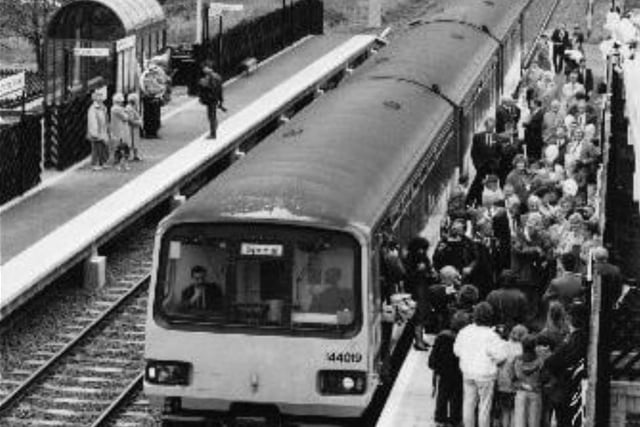 The first passenger train in almost a generation carried VIPs and flag waving schoolchildren out of Pontefract's Tanshelf Station in 1992