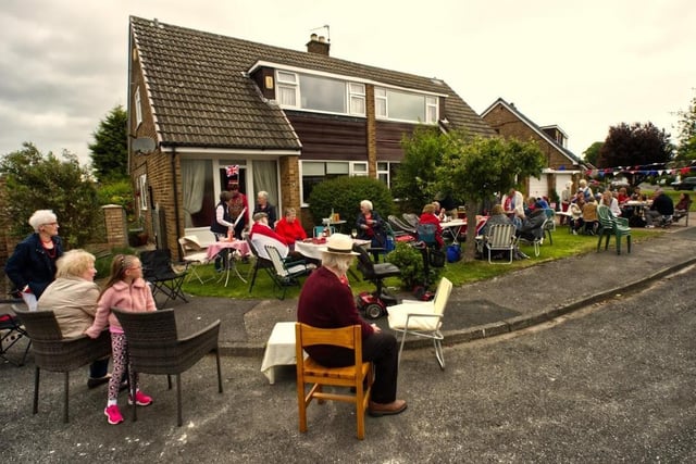 Fairview has a long tradition of street parties, from the Royal Wedding to the VE Day commemoration in 2020. The Jubilee street party this weekend was organised by Davena Rose. Five gardens were used for the party and though cloudy, there was no rain and everyone had a lovely time. (Pictures by Eric Houlder)