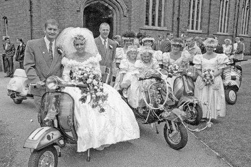 Mod wedding, complete with scooters