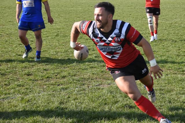 Jake Crossland crossed for three tries for Normanton Knights against Dudley Hill.