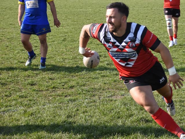 Jake Crossland crossed for three tries for Normanton Knights against Dudley Hill.