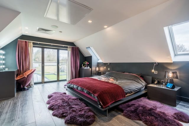 This bedroom has outdoor access and views across the garden.