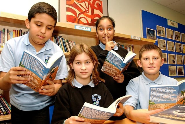 Silent reading period, Abdullah Ajaj, Olivia Coates, Afshah Khan, Jake Turton. All year seven pupils.