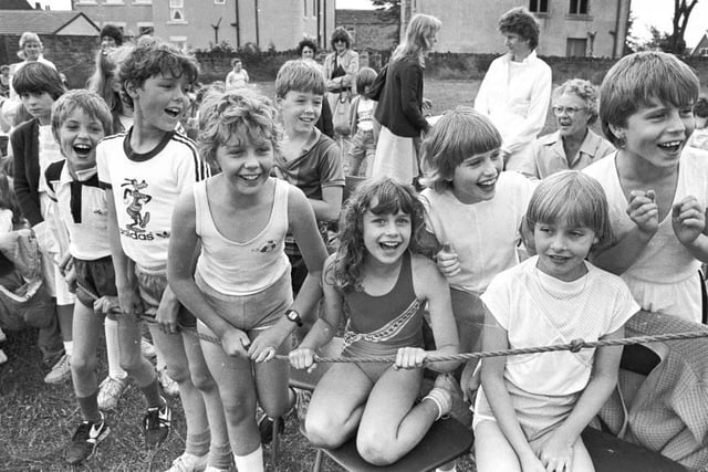 Sports day at Southdale School in Ossett, July 1985.