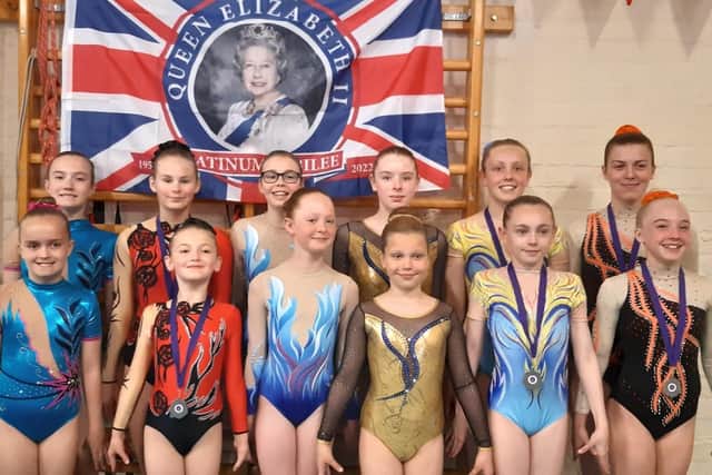 Wakefield Gym Club’s successful tumbling team from a prestigious competition in Wales.