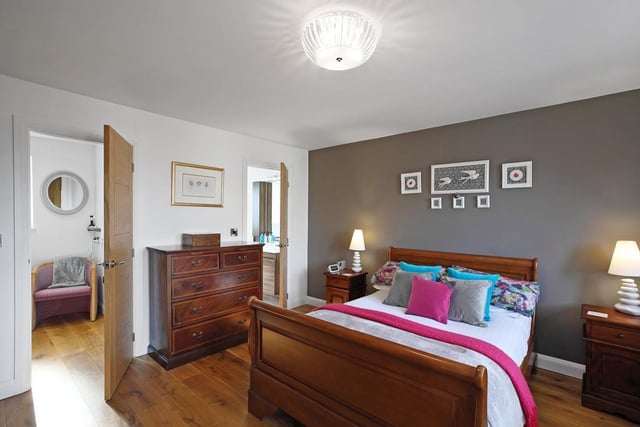 The master bedroom has en suite and dressing room facilities. The engineered oak floor features across the first floor.
