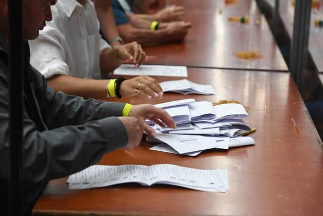 Counting gest underway at Thornes Park Stadium.